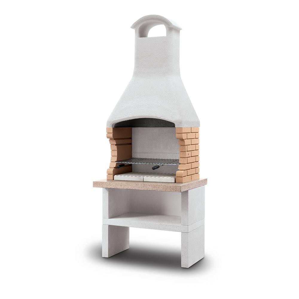 LaToscana Palazzetti Ariel Charcoal or Wood Fire Outdoor Pedestal Grill in White... by LaToscana