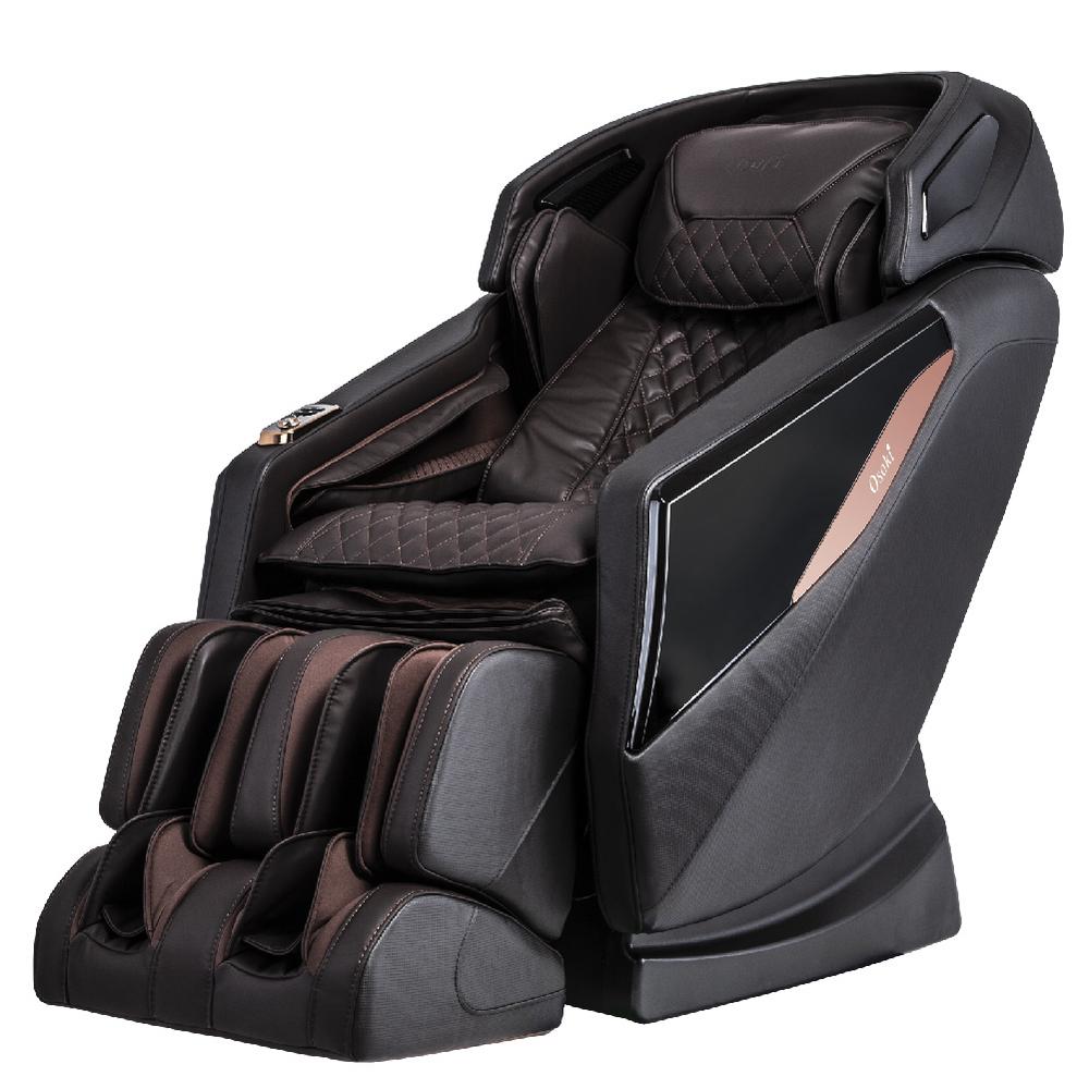 Osaki Pro Yamato Massage Chair Brown: Modern Upholstered, 4D Technology, Metal Frame, 220lb Capacity