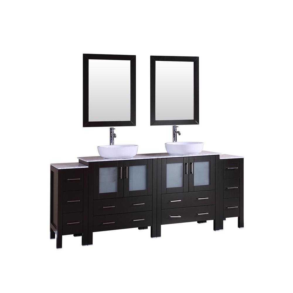 84 In W Double Bath Vanity With Carrara Marble Top Gray W Double Bath Vanity With Carrara Marble Top In Gray White