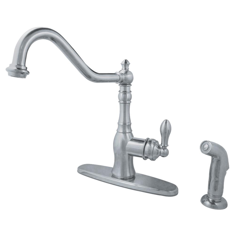 Kingston Brass American Classic Single Handle Standard Kitchen Faucet In Polished Chrome