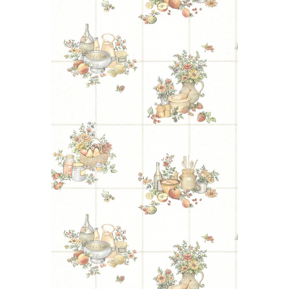 Advantage Giada Off White Fruit Basket Tile Wallpaper 2813 24991 Advantage Giada Off White Fruit Basket Tile Wallpaper 2813 24991 The Home Depot