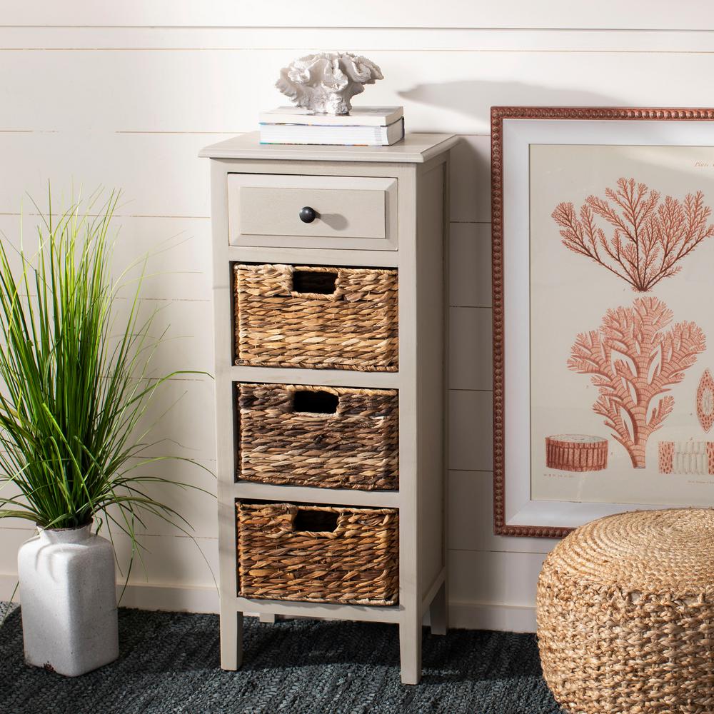 Safavieh Michaela Vintage Grey Storage Side Table Amh5744d