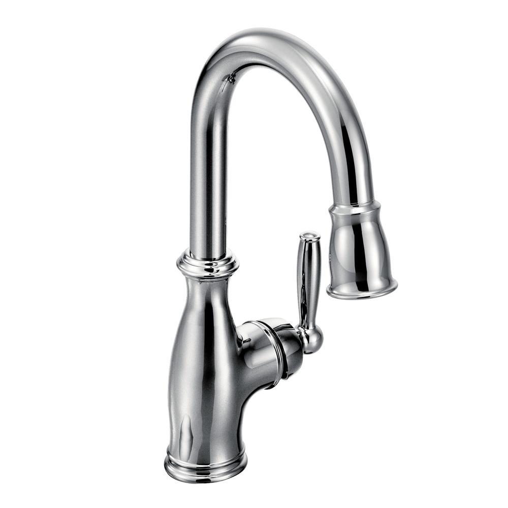 MOEN Brantford Single-Handle Pull-Down Sprayer Bar Faucet Featuring ...