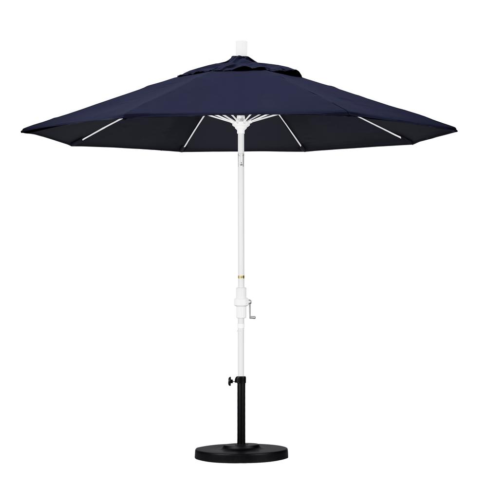 California Umbrella 9 ft. Matted White Aluminum Market Patio Umbrella