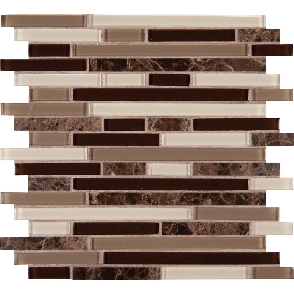 MSI Royal Oaks 12 in. x 12 in. x 8 mm Glass Marble MeshMounted Mosaic