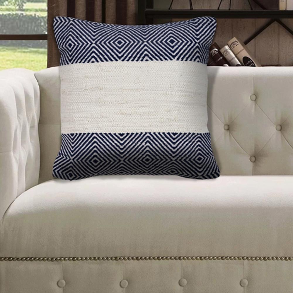 Lr Resources Geometric Trellis 18 In X Blue White Throw Pillow Lr Resources Geometric Trellis 18 In X Blue White Throw Pillow
