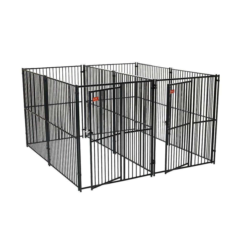 Lucky Dog 6 ft. H x 5 ft. W x 10 ft. L European Style 2 Run Kennel with