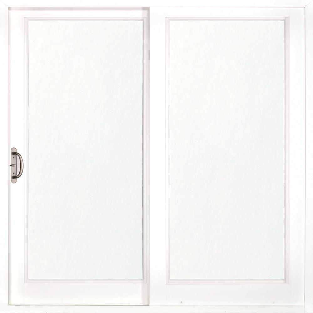 Mp Doors 72 In X 80 Woodgrain Interior And Smooth White Woodgrain Interior And Smooth White Exterior Left Hand Composite Sliding Patio Door