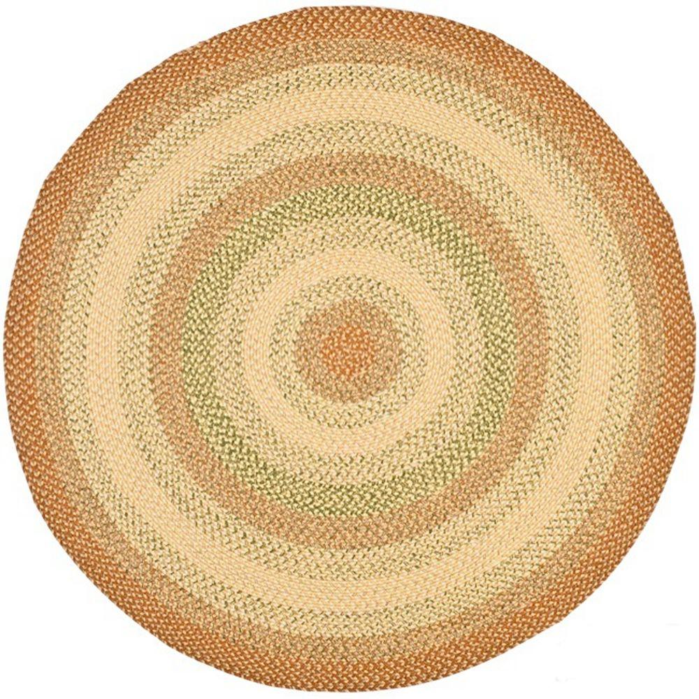 Safavieh Braided Rust Multi 8 Ft X Round Area Rug Brd303a 8r Safavieh Braided Rust Multi 8 Ft X Round Area Rug