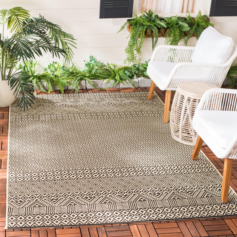 Safavieh Cottage Collection COT942F Light Blue and Beige Indoor Outdoor Area Rug 33 x 53