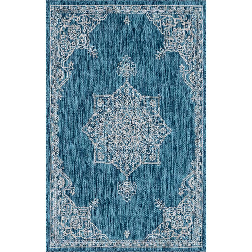 Unique Loom Teal Antique Outdoor 9 ft. x 12 ft. Area Rug3145137 The Home Depot