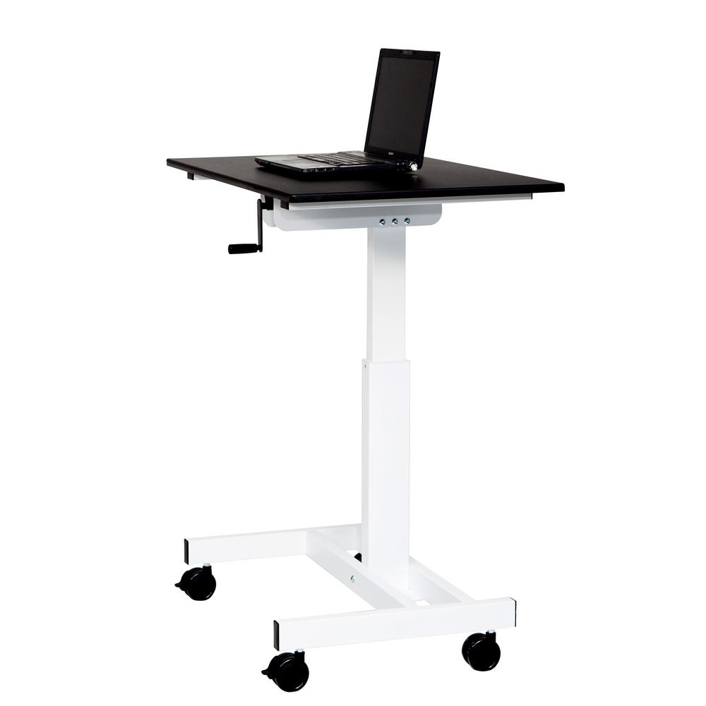 Luxor Black Laptop Desk With Wheels Standup Sc40 Wb The Home Depot