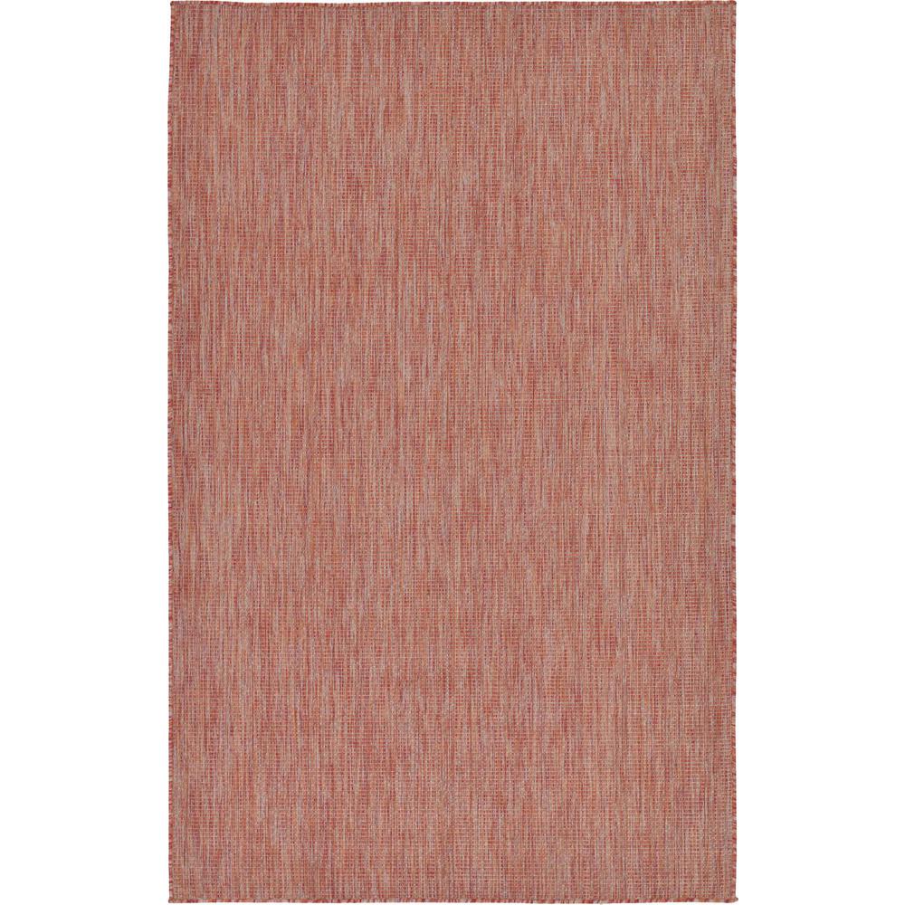 Unique Loom Outdoor Solid Rust Red 5 0 X 8 Area Rug 3128965 Unique Loom Outdoor Solid Rust Red 5 0