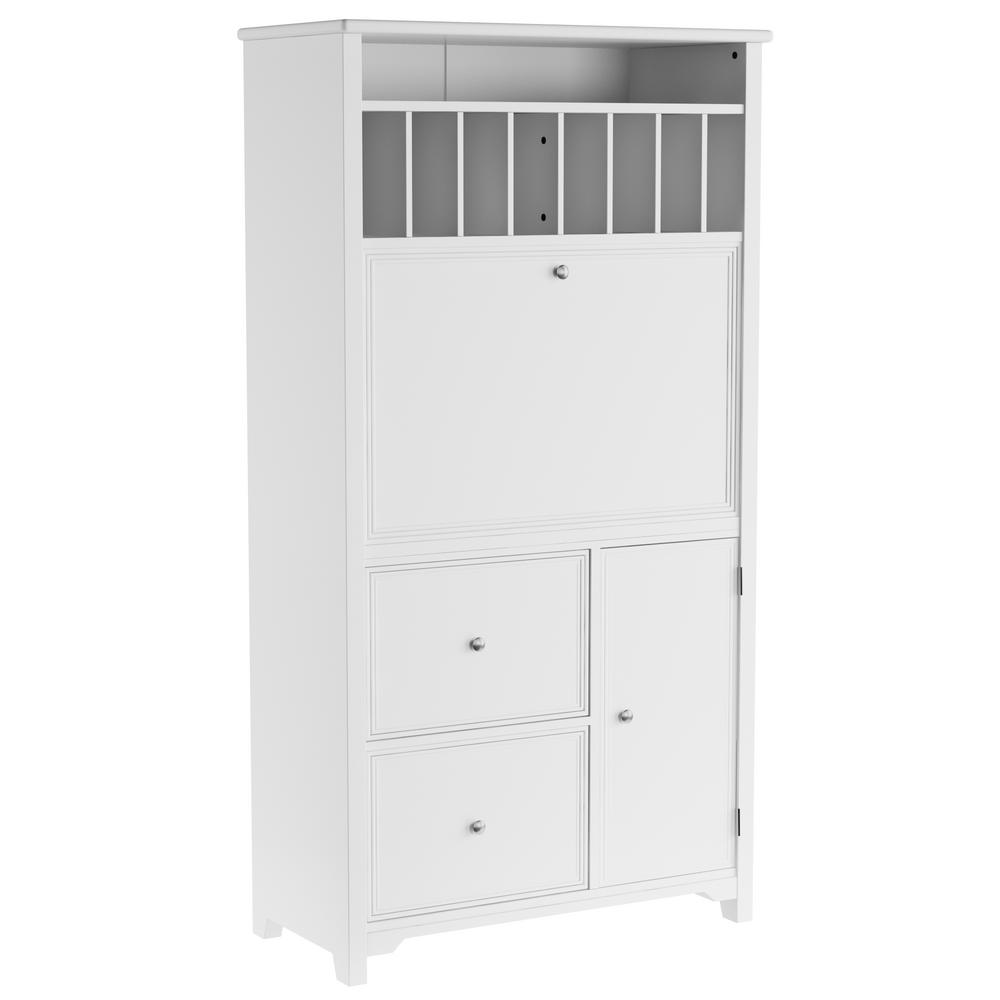 Home Decorators Collection 32 in. Rectangular White 2 Drawer Secretary Desk with Solid Wood Material was $498.75 now $299.25 (40.0% off)