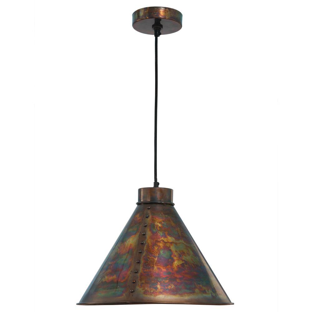 Copper Pendant Light Fixtures cuprum 1 light flamed copper pendant