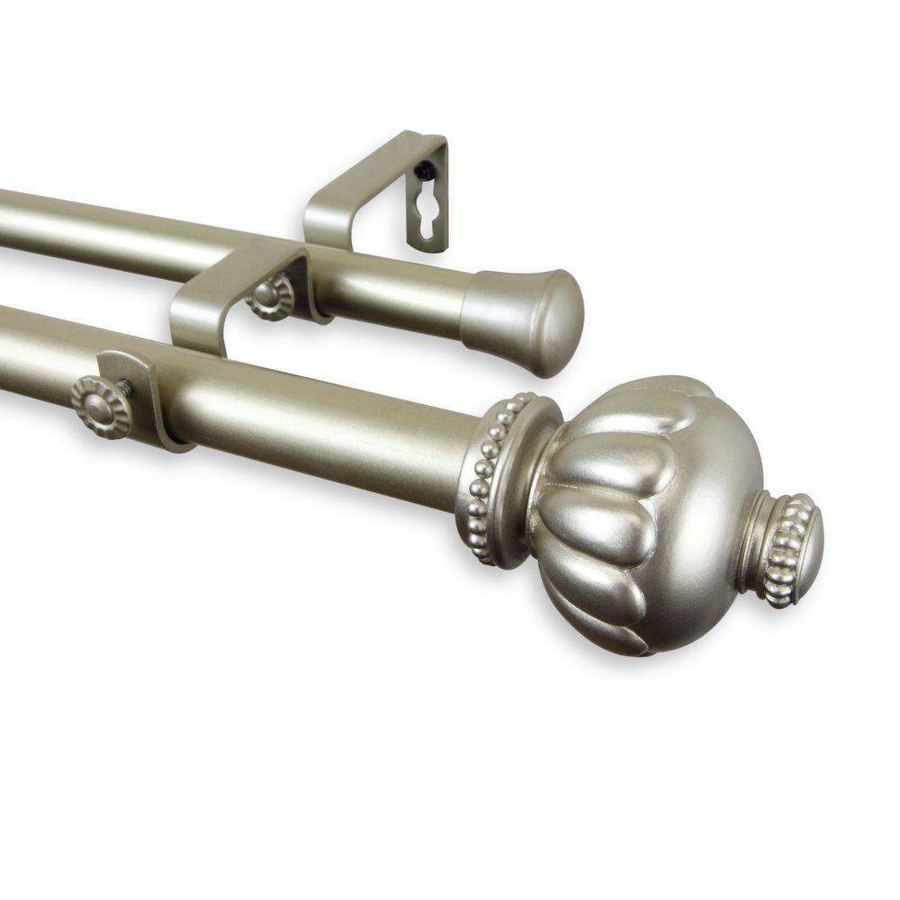 Rod Desyne 48 in. 84 in. Telescoping 1 in. Double Curtain Rod Kit in