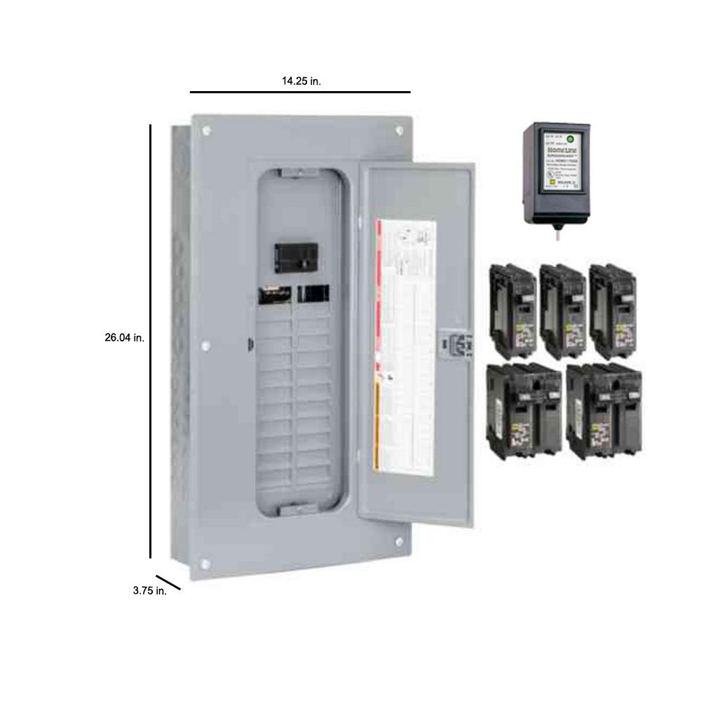Square D Homeline 100 Amp 24 Space 48 Circuit Indoor Main Breaker Plug On Neutral Load Center With Cover Surge Spd Value Pack H2448m100pvpsg The Home Depot