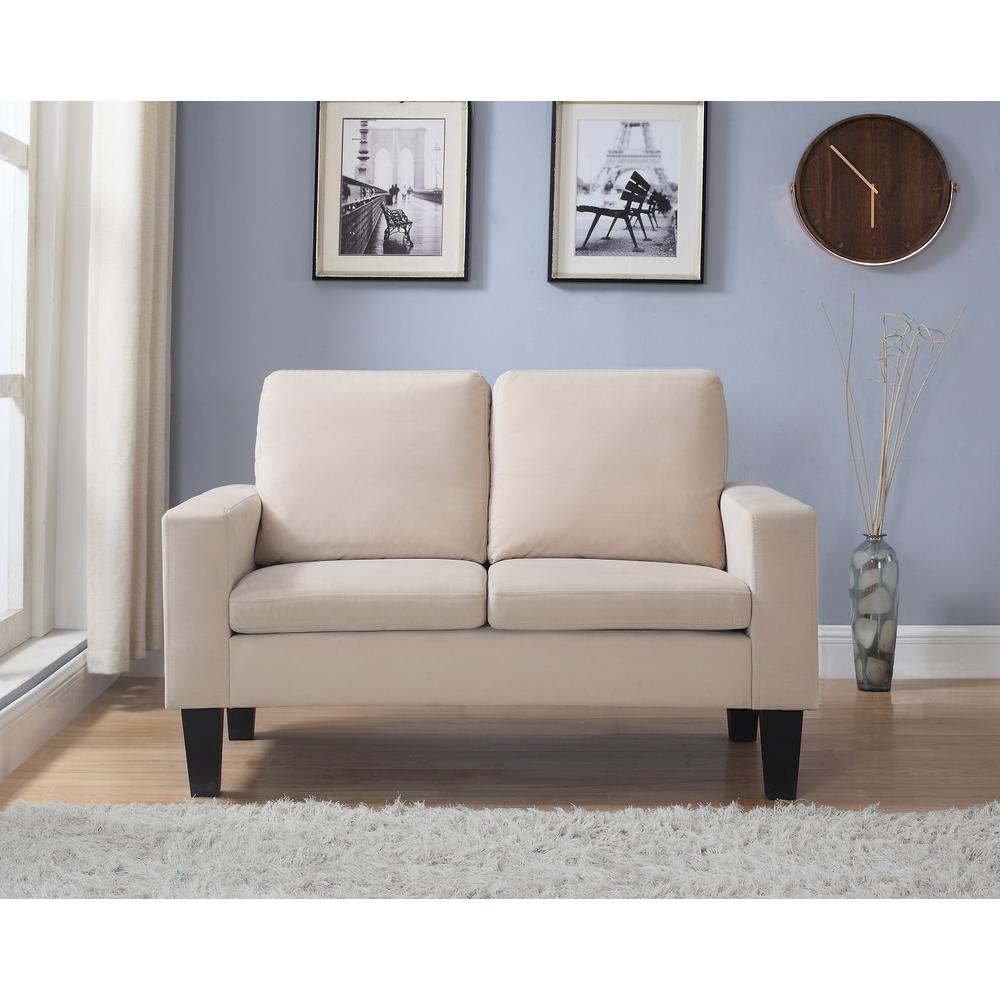 Sarah Collection 2 Seat Beige Microfiber Loveseat 72017 62be The Beige Microfiber Loveseat 72017 62be