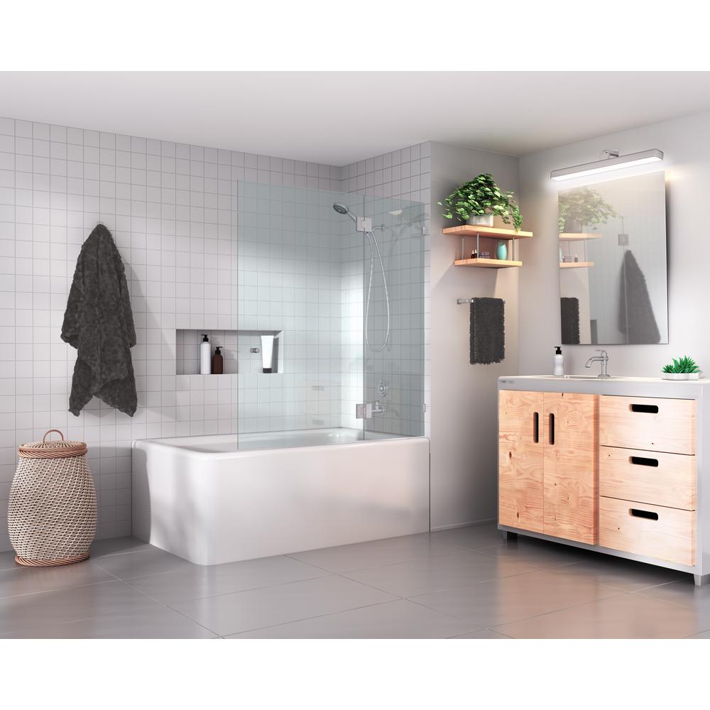 Glass Warehouse 58 In X 51 Frameless Hinged Tub Door Glass Warehouse 58 In X 51 Frameless Hinged Tub Door Chrome