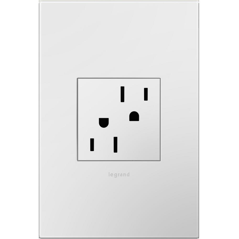 Legrand Adorne 15 Amp 125Volt Tamper Resistant Duplex Outlet with Wall