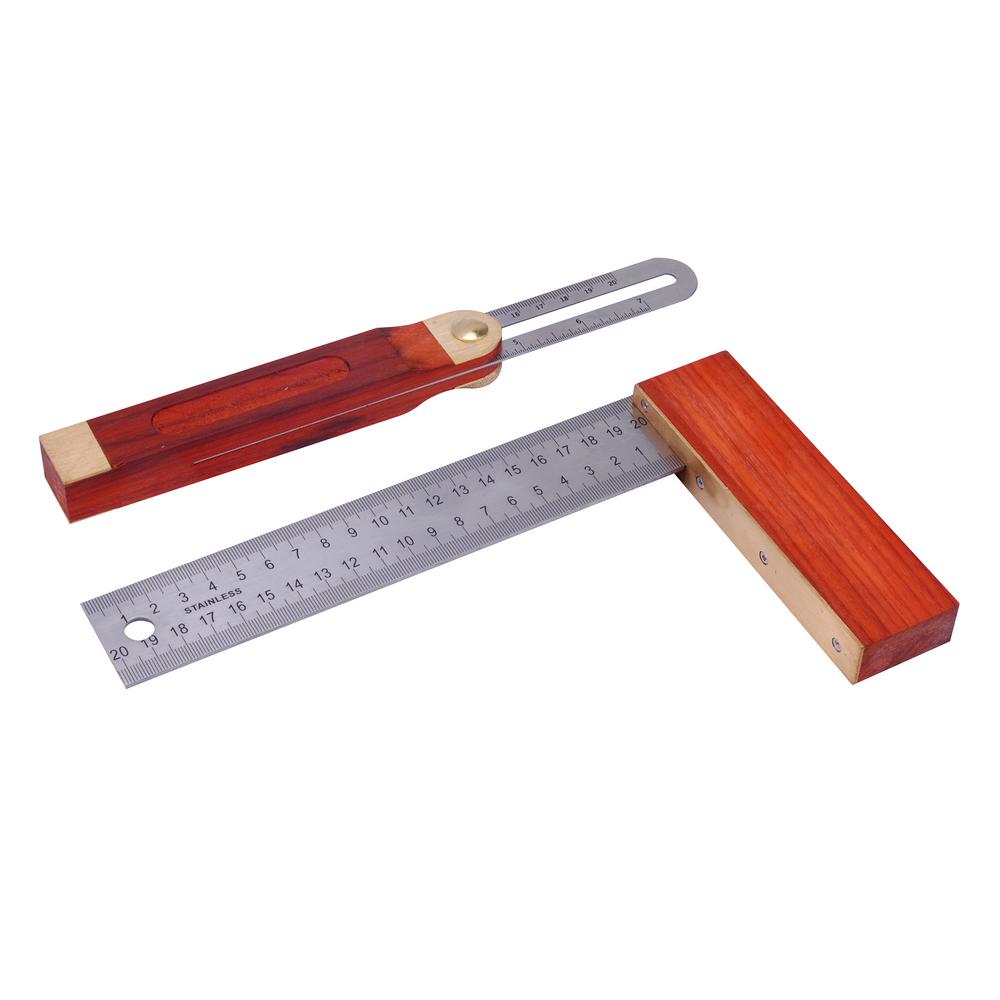 Steel Core 8 in. Try Square, 9 in. Sliding TBevel and Stainless Blade Square Ruler Set with