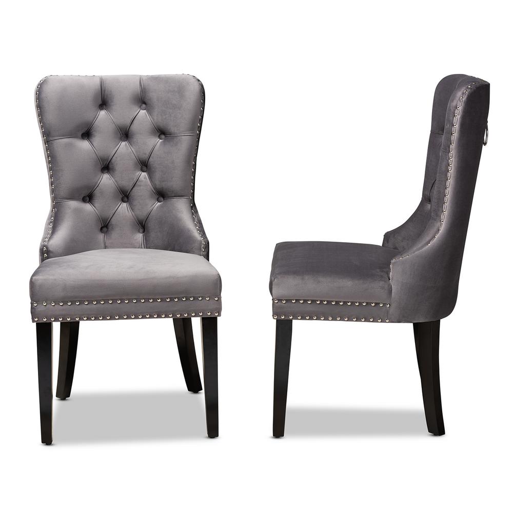 Baxton Studio Remy Grey Wood Dining Chairs Set Of 2 162 2pc