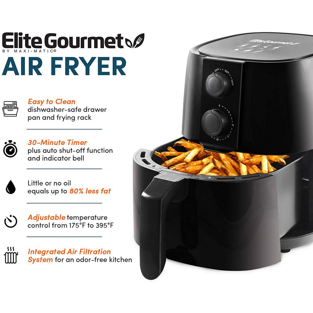 Maximatic Elite Gourmet 4 Qt. Air Fryer Black-EAF4617 - The Home Depot