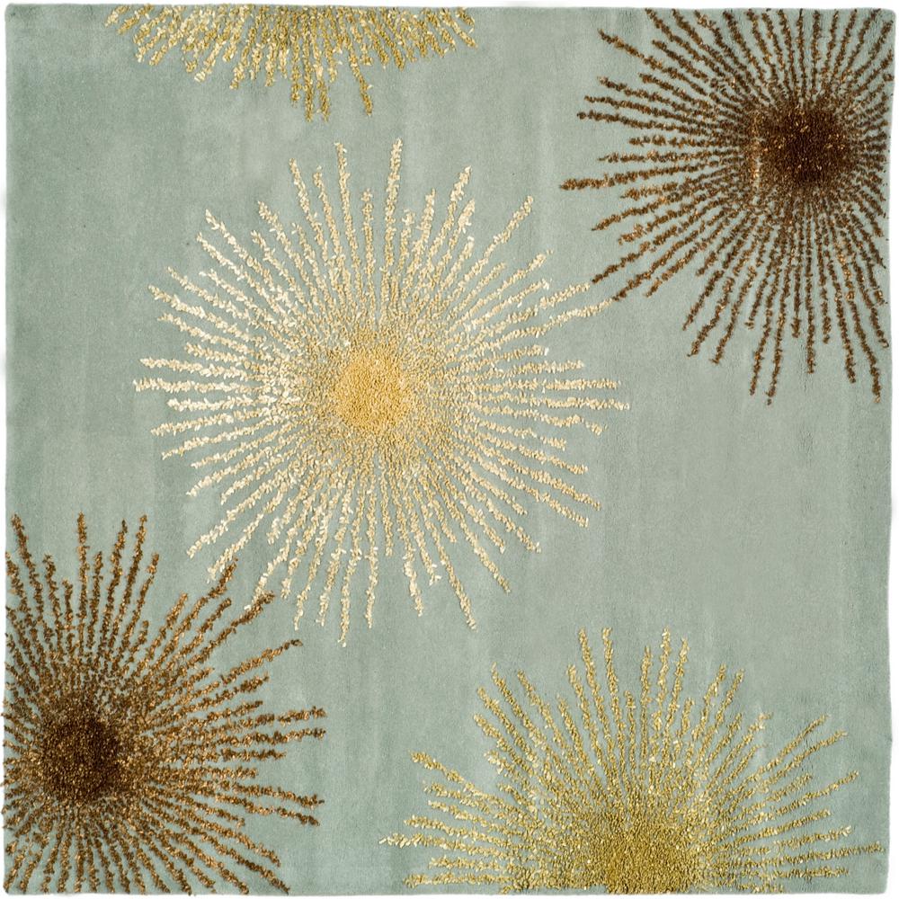 Safavieh Soho Light Blue Multi Wool 8 Ft X Square Area Rug Safavieh Soho Light Blue Multi Wool 8 Ft X Square Area