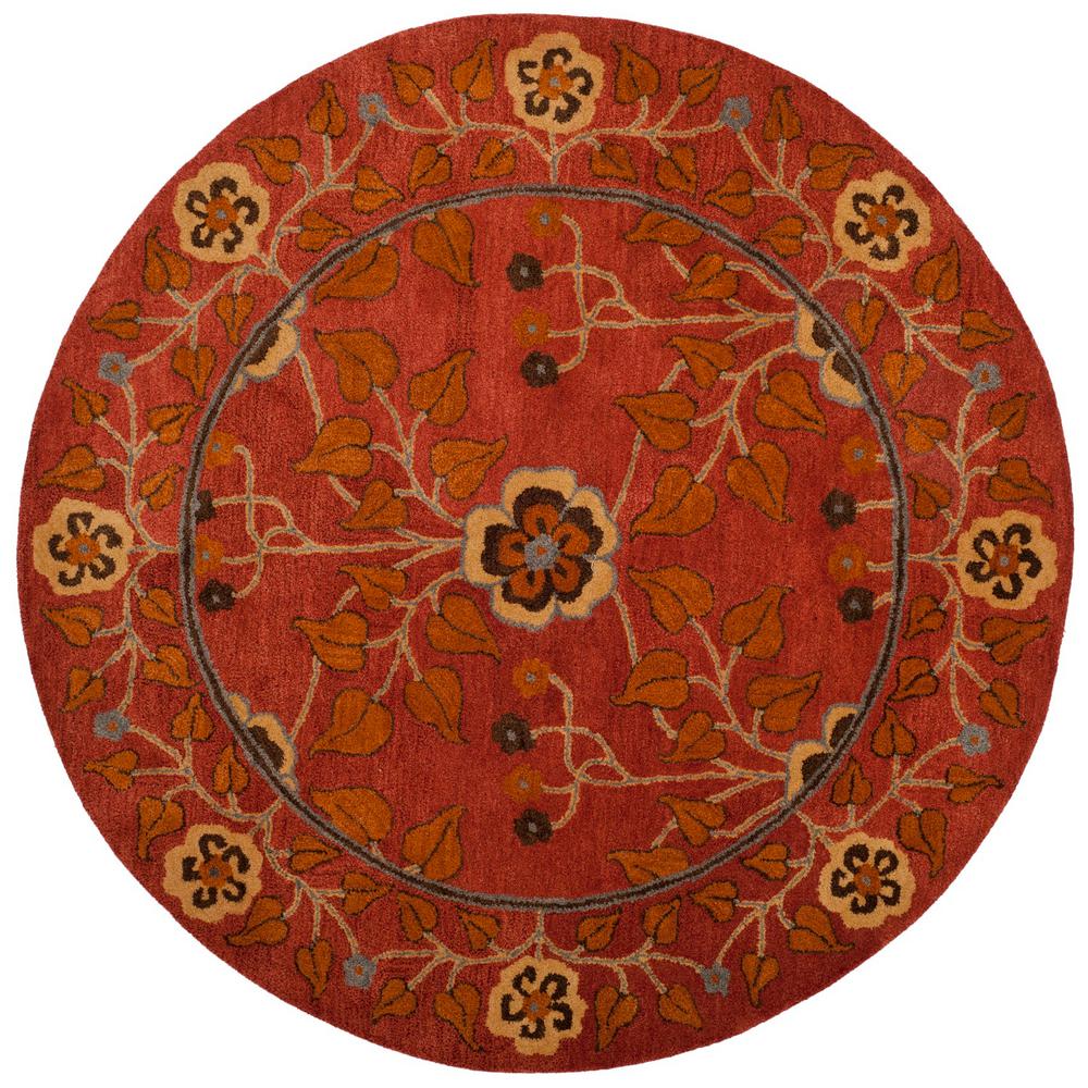 Safavieh Heritage Multi/Red 8 ft. x 8 ft. Round Area RugHG510B8R