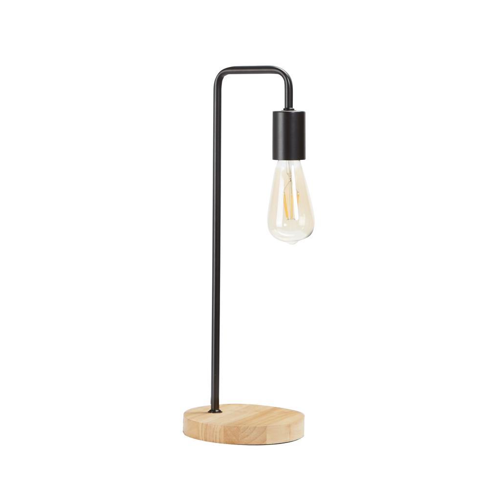 Silverwood Furniture Reimagined Ryker 20 In Black Metal Exposed Silverwood Furniture Reimagined Ryker 20 In Black Metal Exposed Bulb Table Lamp With Shade