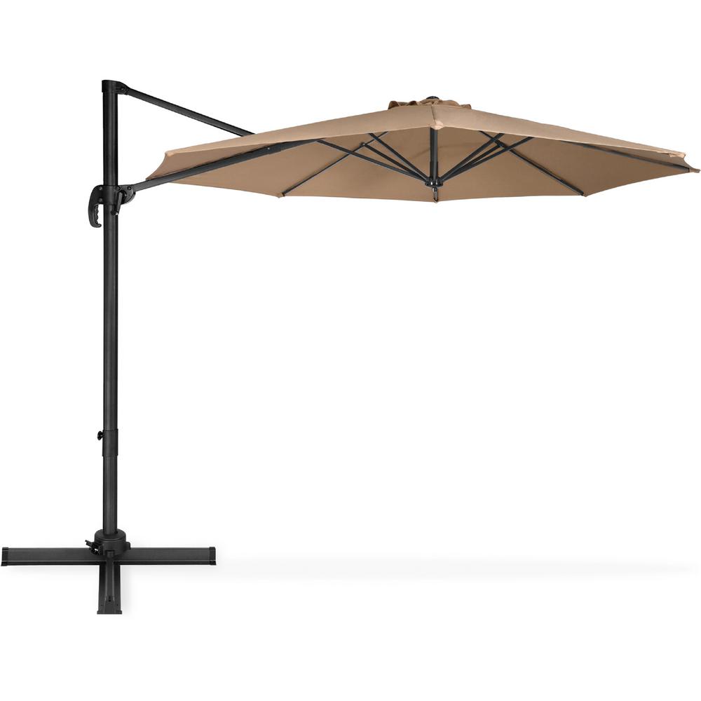 Best Choice Products 10 ft. Cantilever Tilt Patio Umbrella in TanSKY5257 The Home Depot
