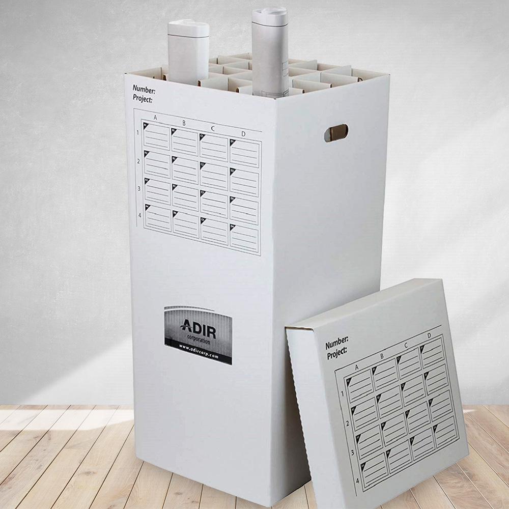 Adiroffice 37 In Corrugated Cardboard 16 Roll File Upright