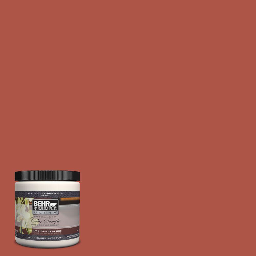 Behr Premium Plus Ultra 8 Oz Ul120 19 Tibetan Orange Matte Ul120 19 Tibetan Orange Matte Interior Exterior Paint And Primer In One Sample