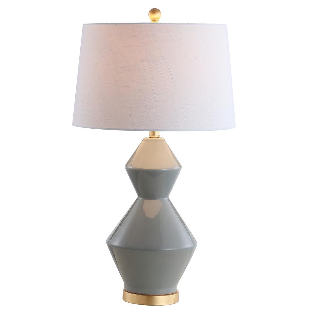 gold and grey table lamp