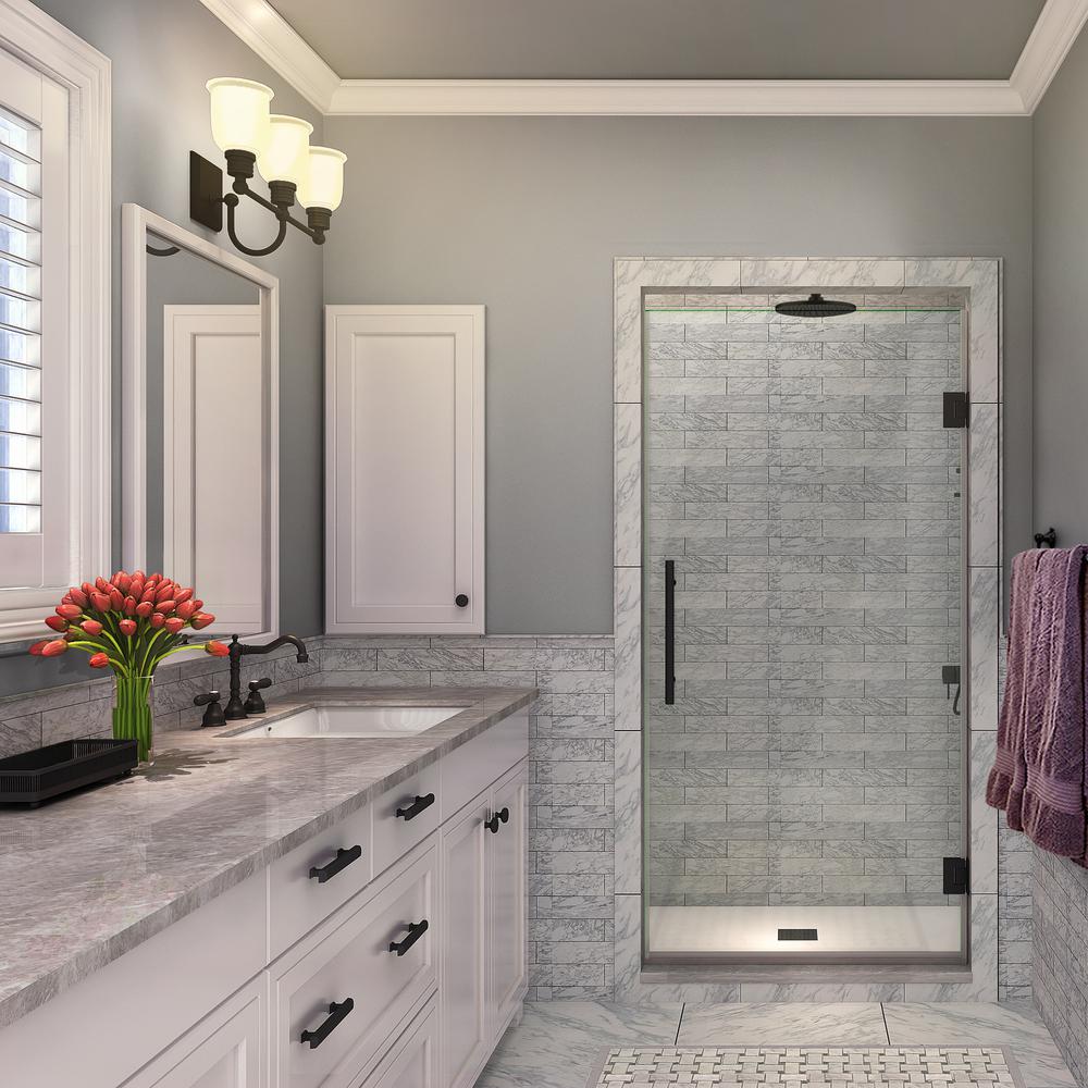 Aston Kinkade 22 75 23 25 In X 72 Completely Frameless Hinged Completely Frameless Hinged Shower Door In Oil Rubbed Bronze