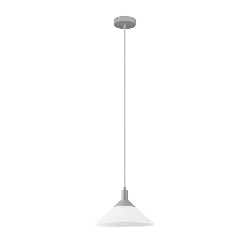 Novogratz Globe Ursa 1 Light Frosted White Matte Gray Pendant