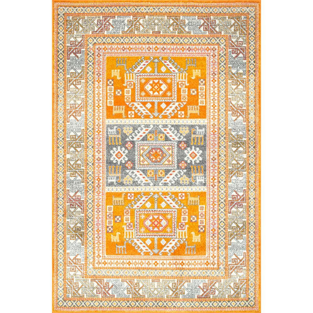 Nuloom Marisela Tribal Panels Yellow 8 Ft X 10 Ft Area Rug Rzbd48b 8010 The Home Depot