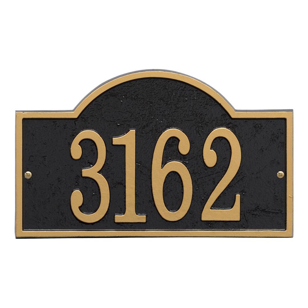 Whitehall Products Fast and Easy Rectangle House Number Plaque, Black