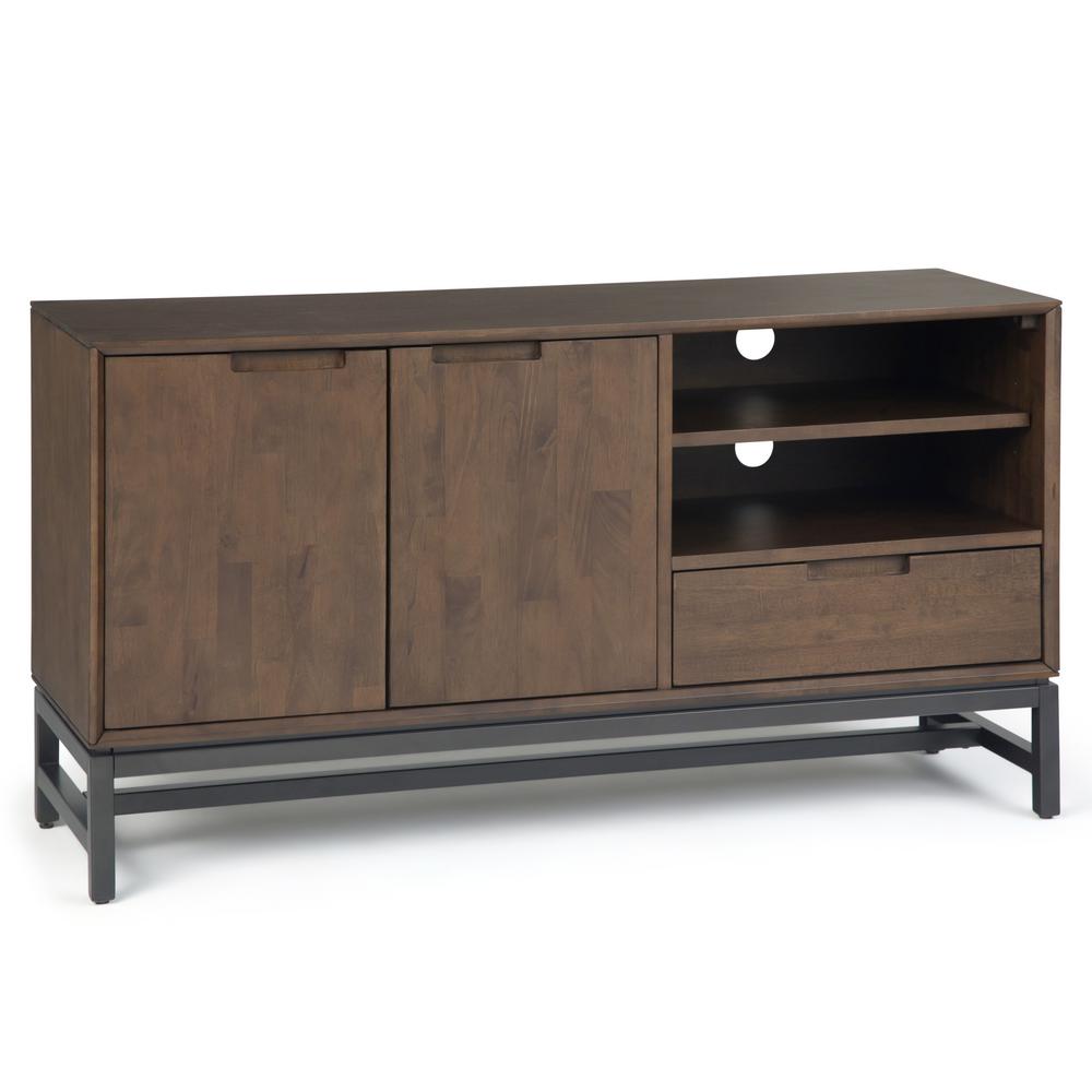 Simpli Home Banting Solid Hardwood and Metal 54 in. Wide Modern