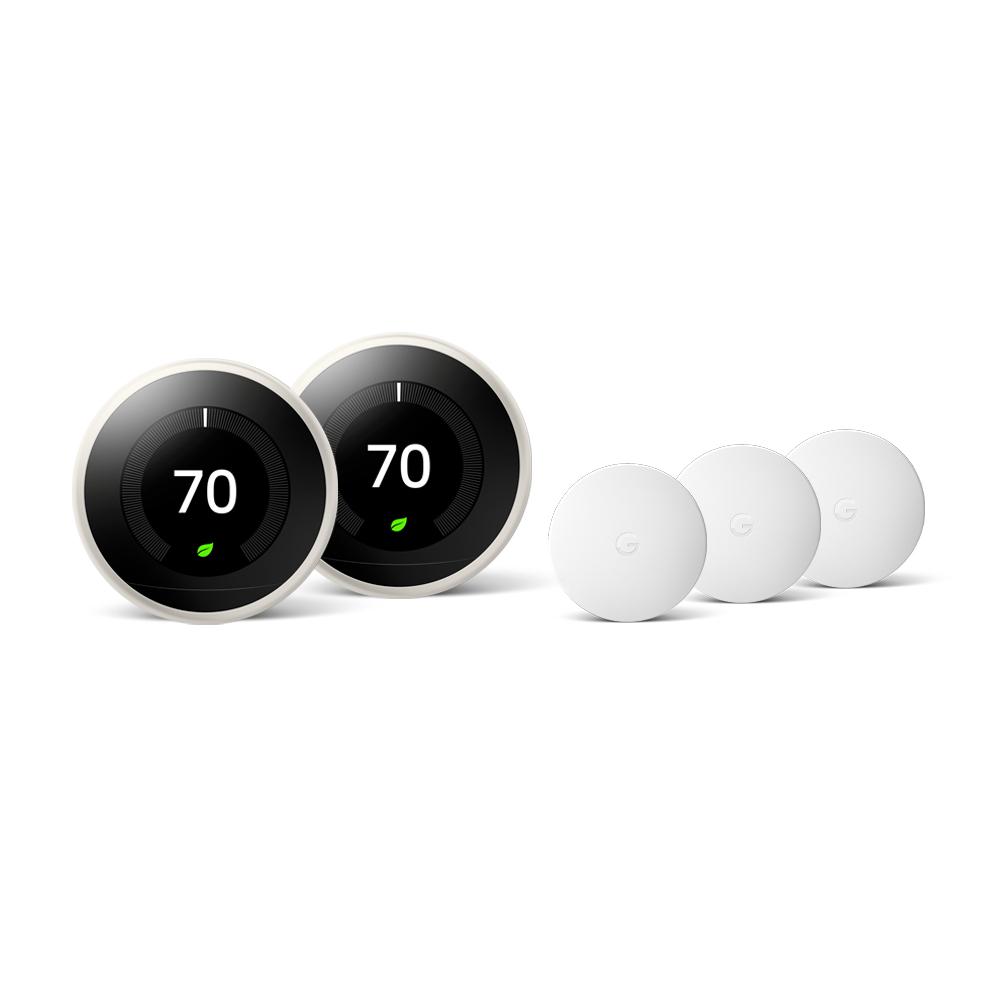 Google Nest Learning Thermostat 3rd Gen In Stainless Steel