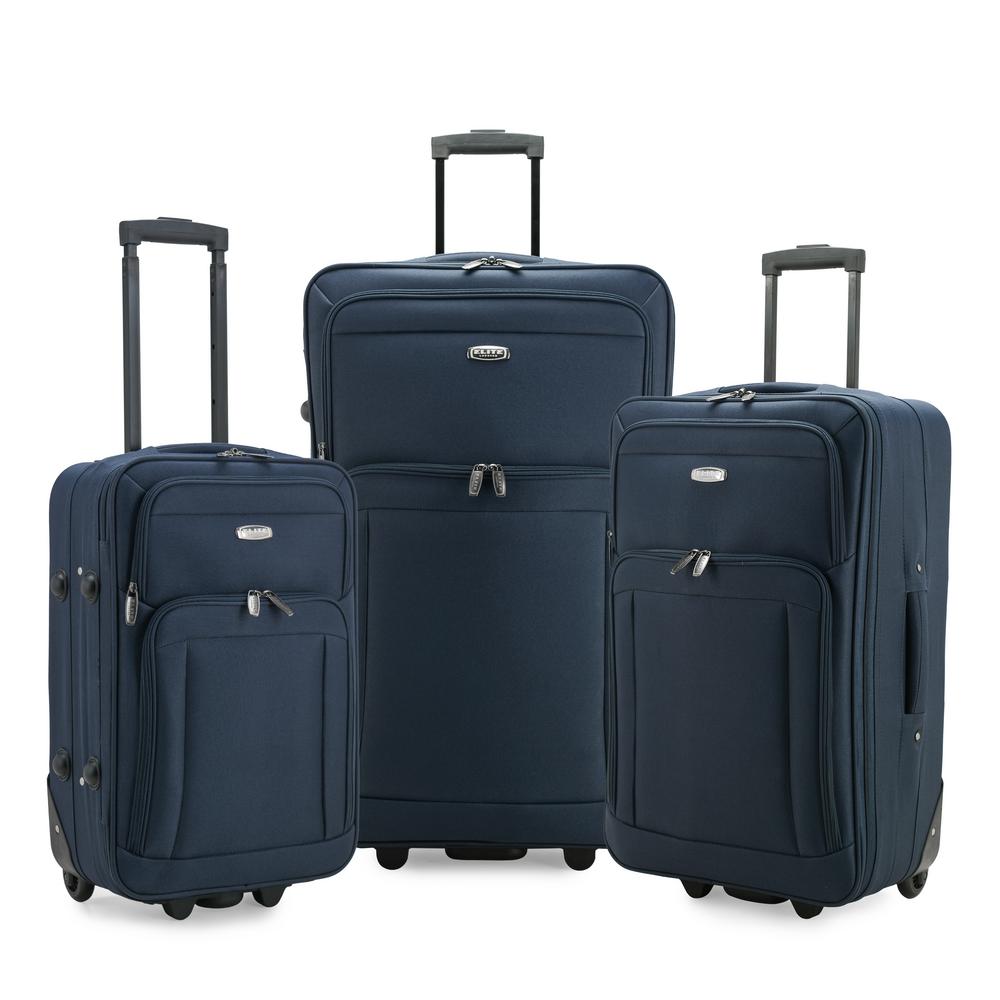 luggage with recessed wheels