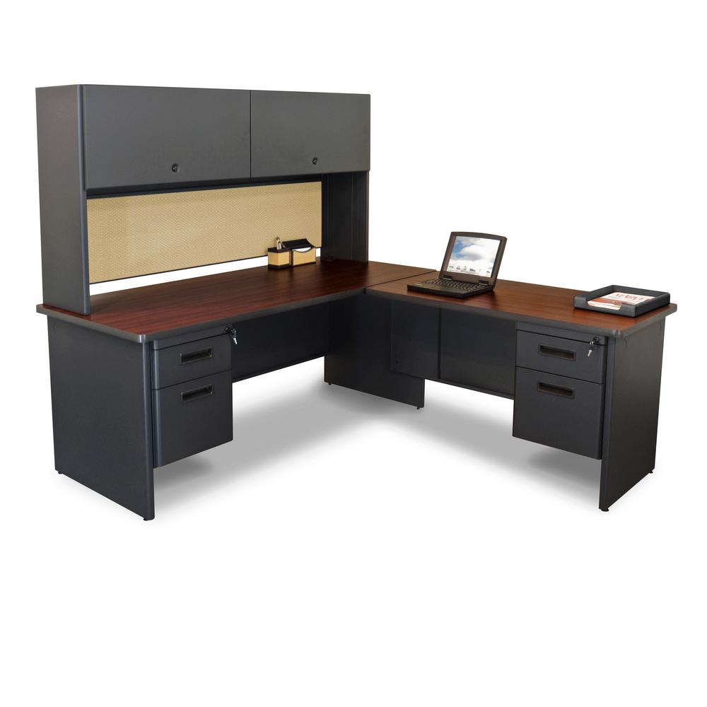 Computer Desk Desks Home Office Furniture The Depot D Dark Neutral And Beryl Desk With Return