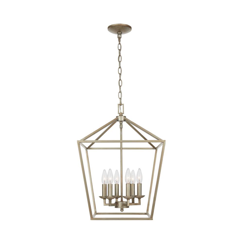 Home Decorators Collection Weyburn 6 Light Bronze Caged Chandelier 66201 The Home Depot