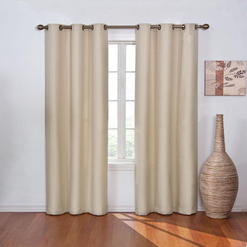 Eclipse Blackout Madison Light Khaki Polyester Grommet Eclipse Blackout Madison Light Khaki Polyester Grommet Curtain 42 In W X 84 L 13776042x084lkh The Home Depot