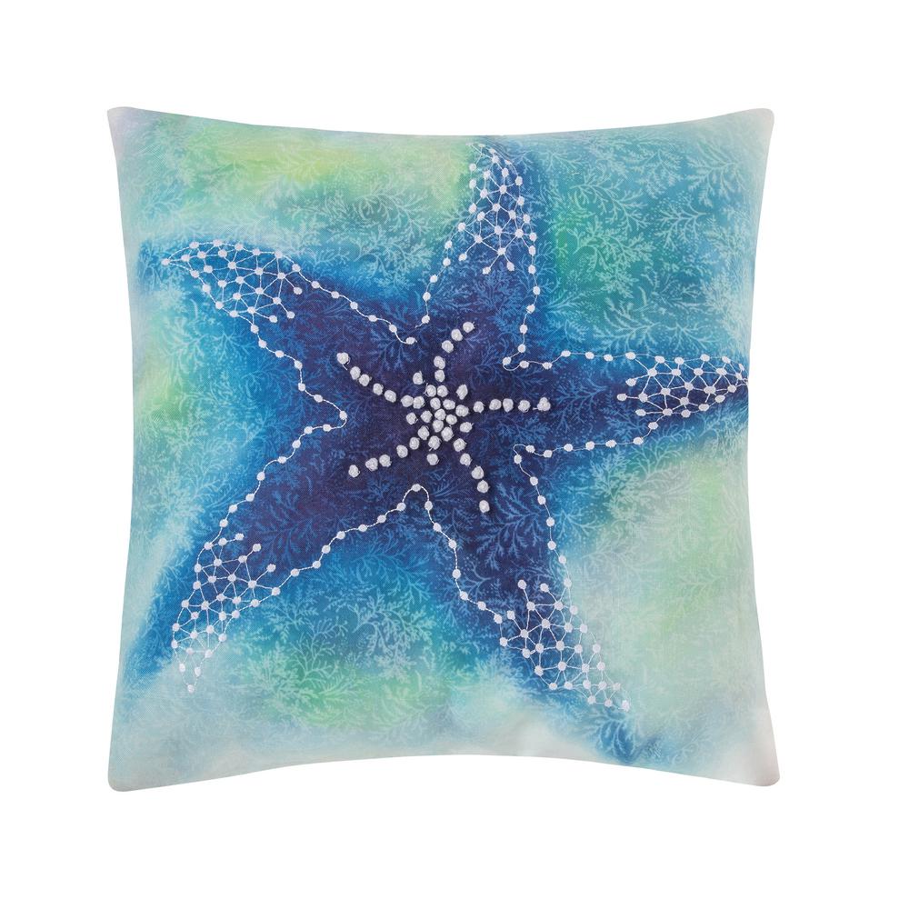 C F Home Blue Aqua Starfish 18 In X 18 In Standard Throw Pillow