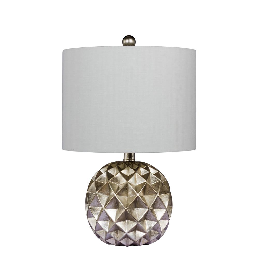 Fangio Lighting 24 In Paper Lantern Fold Resin Table Lamp A Paper Lantern Fold Resin Table Lamp In A Silver Foil