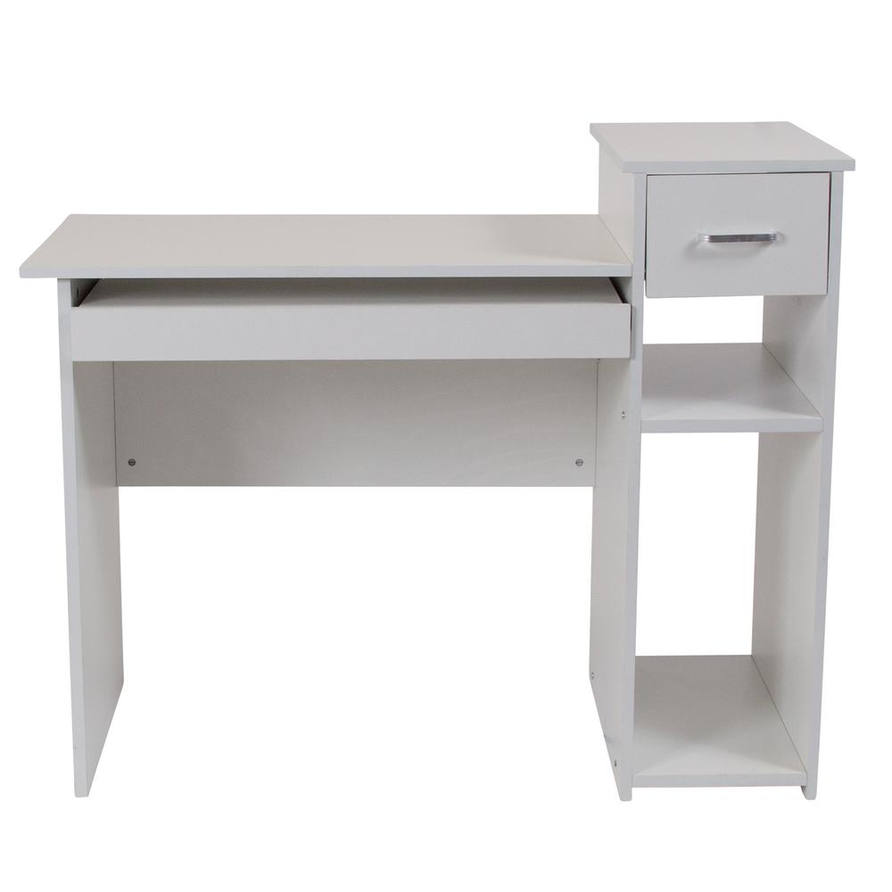 Flash Furniture 42 In White Rectangular 1 Drawer Computer Desk Drawer Computer Desk