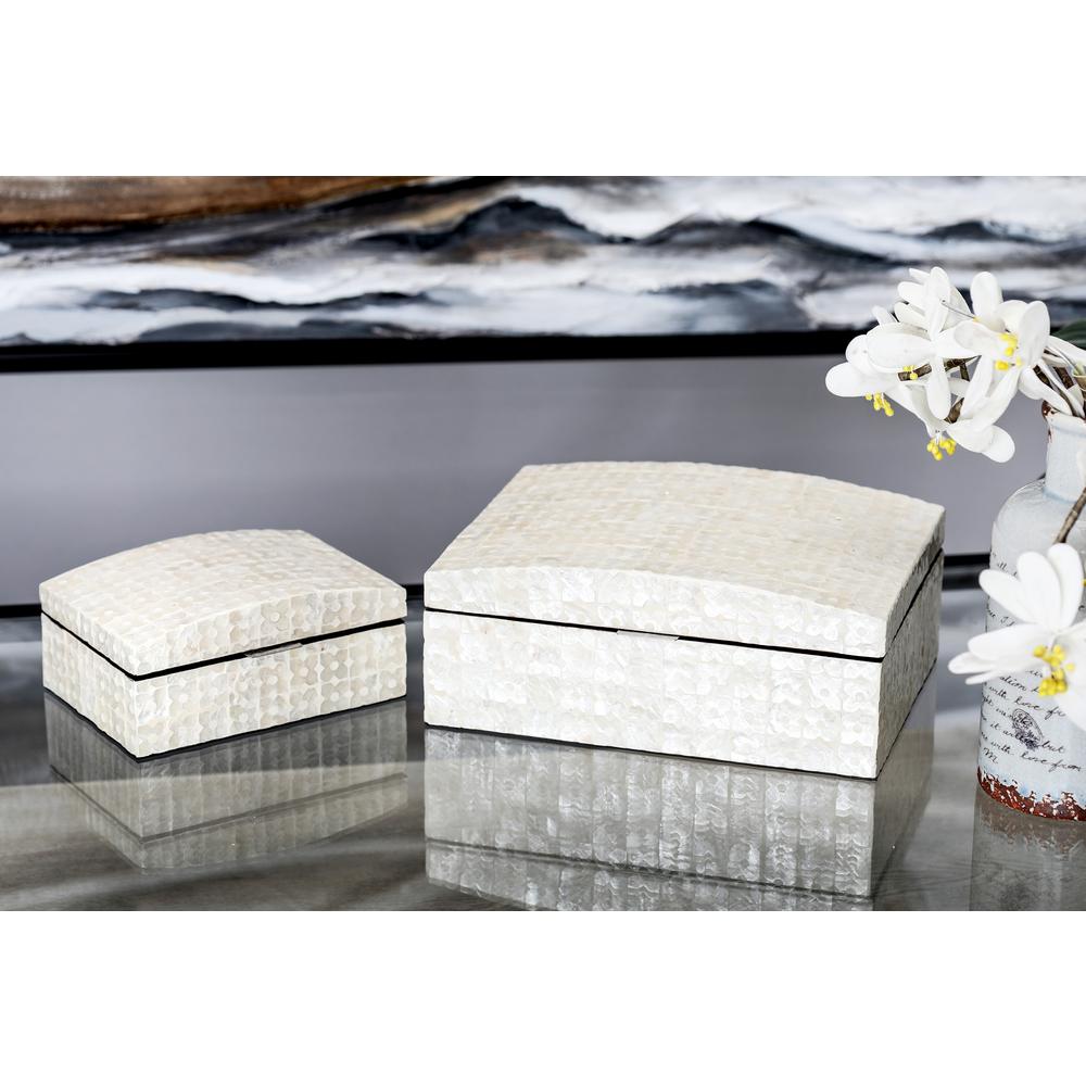 Litton Lane Coastal Rectangular Wooden Plank Boxes (Set of 2)78765