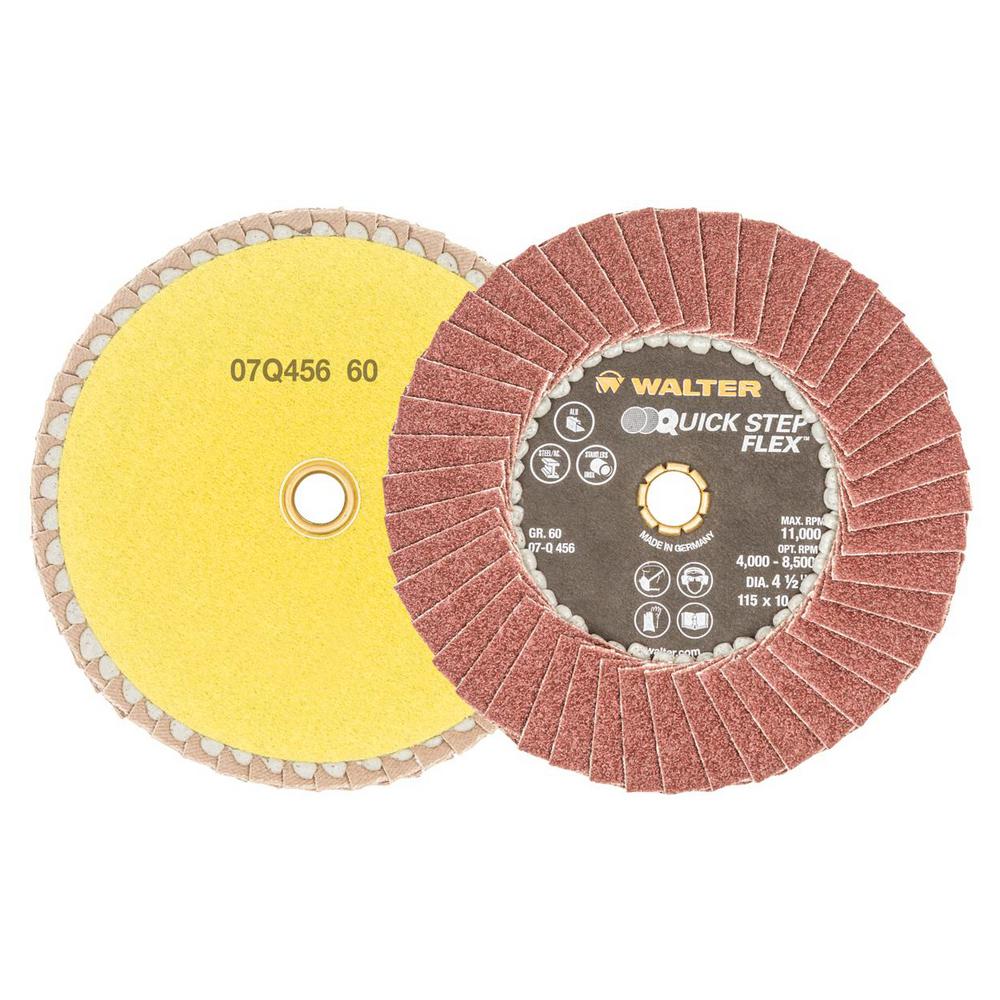 WALTER SURFACE TECHNOLOGIES QuickStep 4.5 in. GR60, Flexible Flap Discs (Pack of 10)07Q456