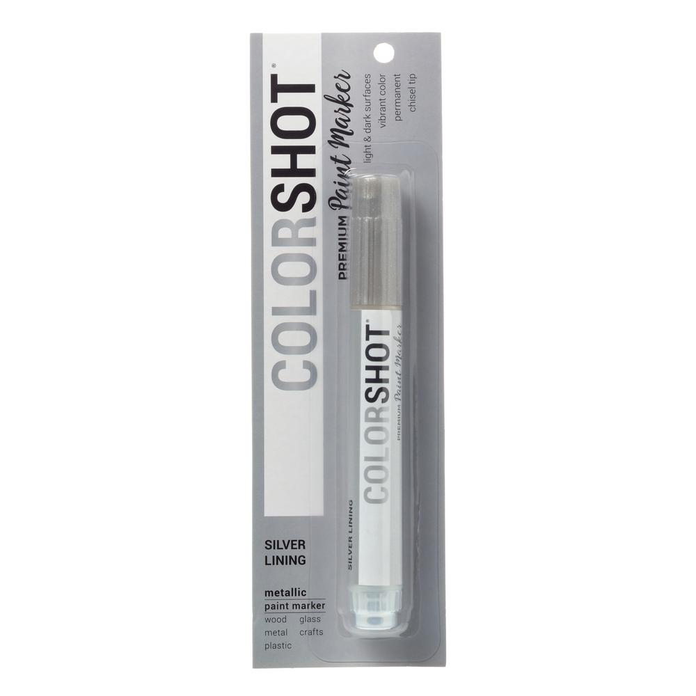 COLORSHOT Metallic Silver Lining Silver Acrylic Craft Paint Pen43869 The Home Depot